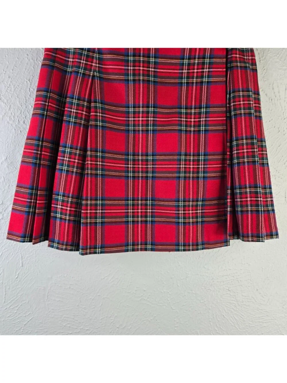 Express Pleated‎ Mini Wrap Skirt M Red Plaid Preppy Academia Grunge School Girl